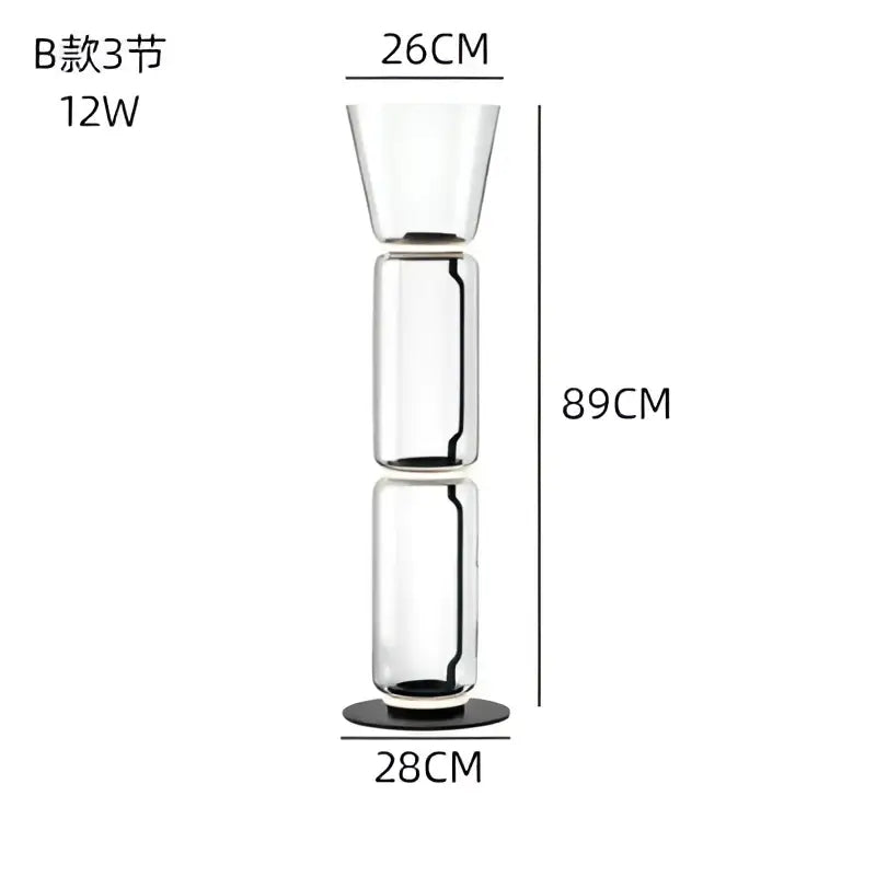 Modern glass led floor lamp for living room with glowing rings