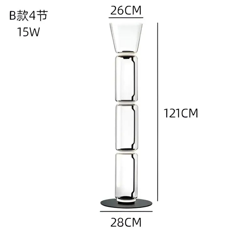 Modern glass led floor lamp for living room with glowing rings