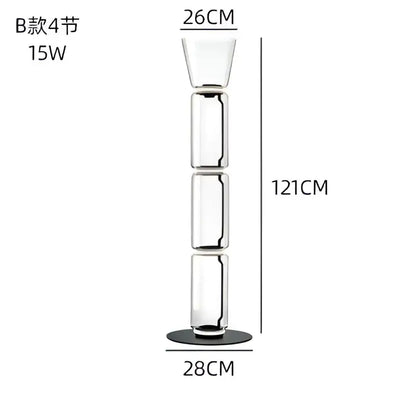 Modern glass led floor lamp for living room with glowing rings