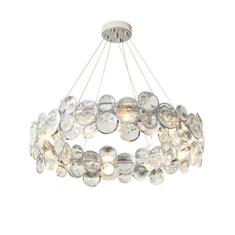 Modern glass orb crystal magic ring pendant light living room