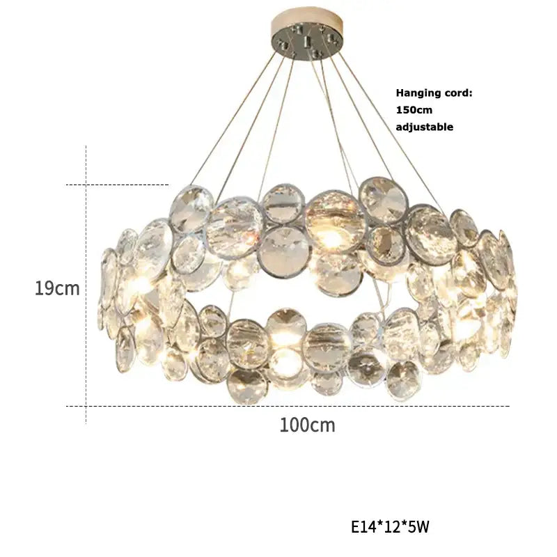 Modern glass orb crystal magic ring pendant light living room