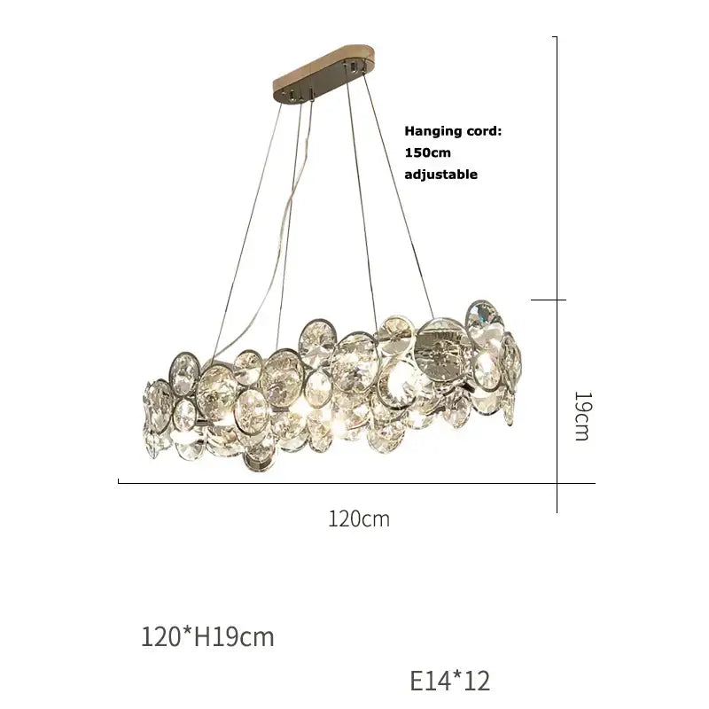Modern glass orb crystal magic ring pendant light living room