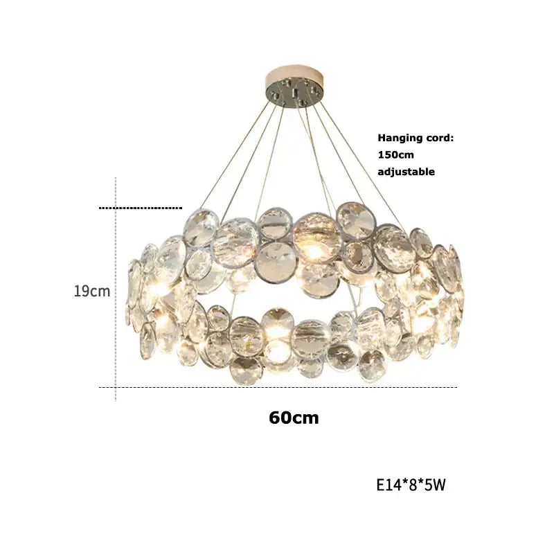 Modern glass orb crystal magic ring pendant light living room
