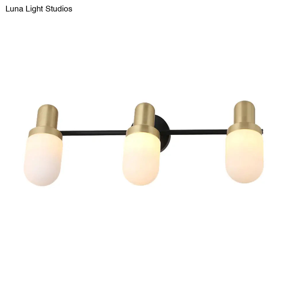 DecorBites™ Modern Glass Sconce Light - Wall Mount 1/2/3 Lights with Black Arm and Backplate
