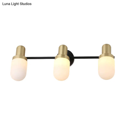DecorBites™ Modern Glass Sconce Light - Wall Mount 1/2/3 Lights with Black Arm and Backplate