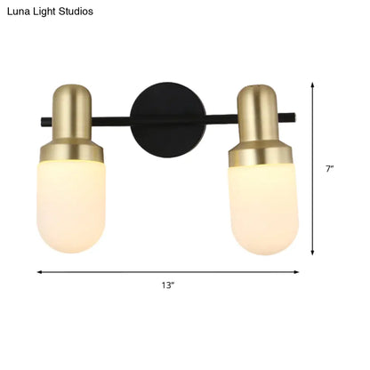 DecorBites™ Modern Glass Sconce Light - Wall Mount 1/2/3 Lights with Black Arm and Backplate
