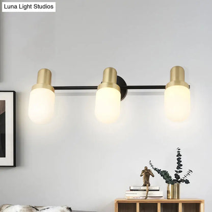 DecorBites™ Modern Glass Sconce Light - Wall Mount 1/2/3 Lights with Black Arm and Backplate