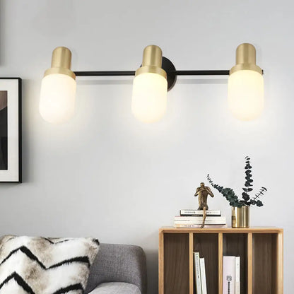 DecorBites™ Modern Glass Sconce Light - Wall Mount 1/2/3 Lights with Black Arm and Backplate