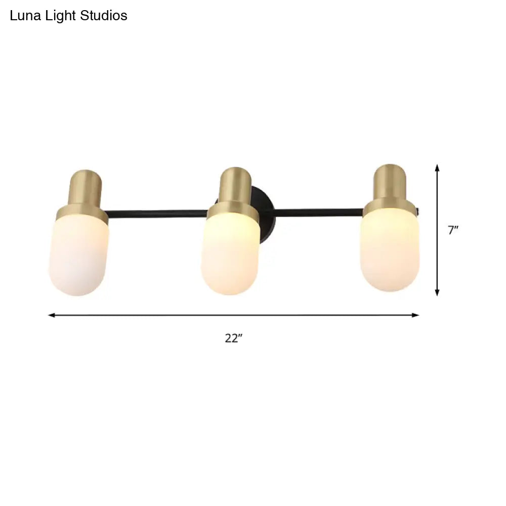 DecorBites™ Modern Glass Sconce Light - Wall Mount 1/2/3 Lights with Black Arm and Backplate