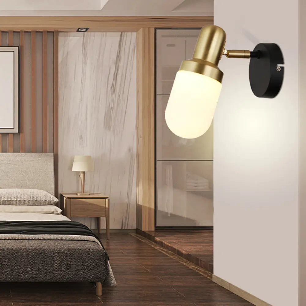 DecorBites™ Modern Glass Sconce Light - Wall Mount 1/2/3 Lights with Black Arm and Backplate