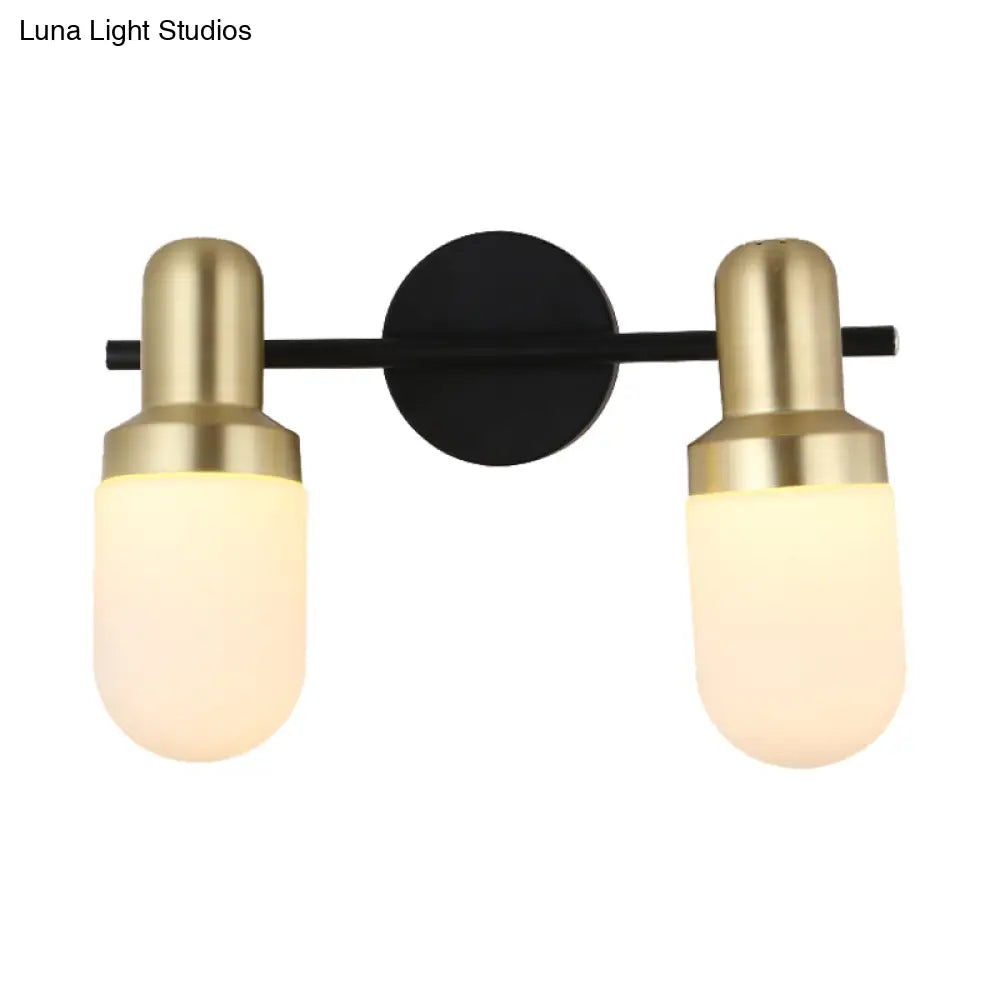 DecorBites™ Modern Glass Sconce Light - Wall Mount 1/2/3 Lights with Black Arm and Backplate