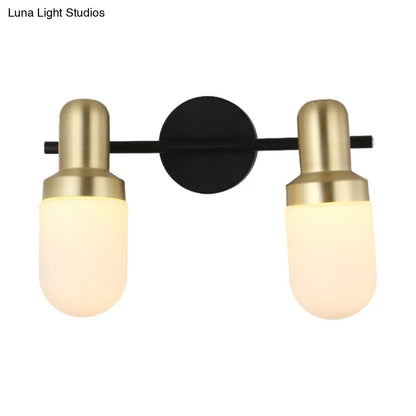 DecorBites™ Modern Glass Sconce Light - Wall Mount 1/2/3 Lights with Black Arm and Backplate