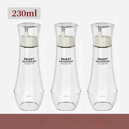 Modern glass seasoning bottle set with pump – kitchen oil dispenser