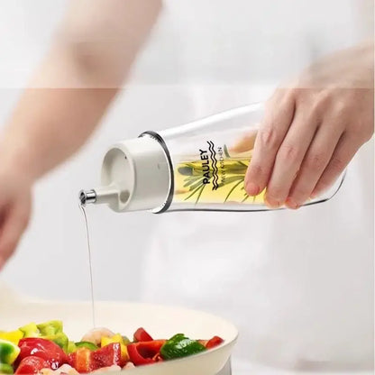 Modern glass seasoning bottle set with pump – kitchen oil dispenser