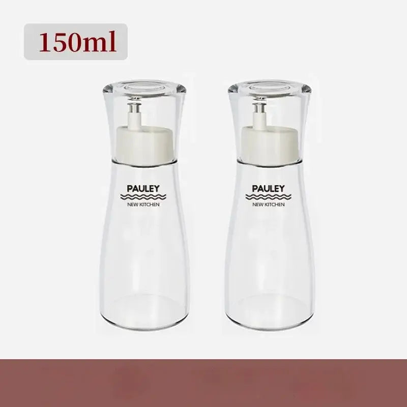 Modern glass seasoning bottle set with pump – kitchen oil dispenser