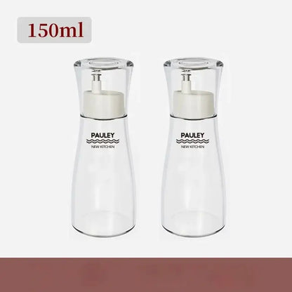 Modern glass seasoning bottle set with pump – kitchen oil dispenser