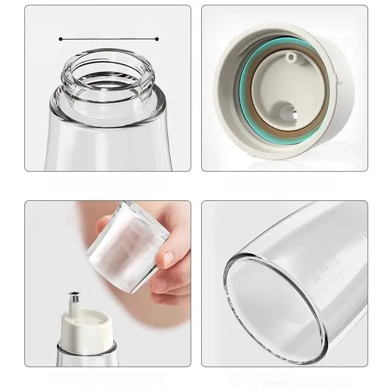 Modern glass seasoning bottle set with pump – kitchen oil dispenser