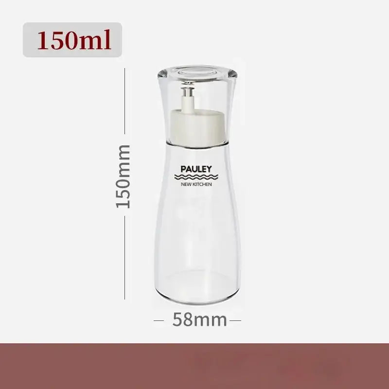 Modern glass seasoning bottle set with pump – kitchen oil dispenser