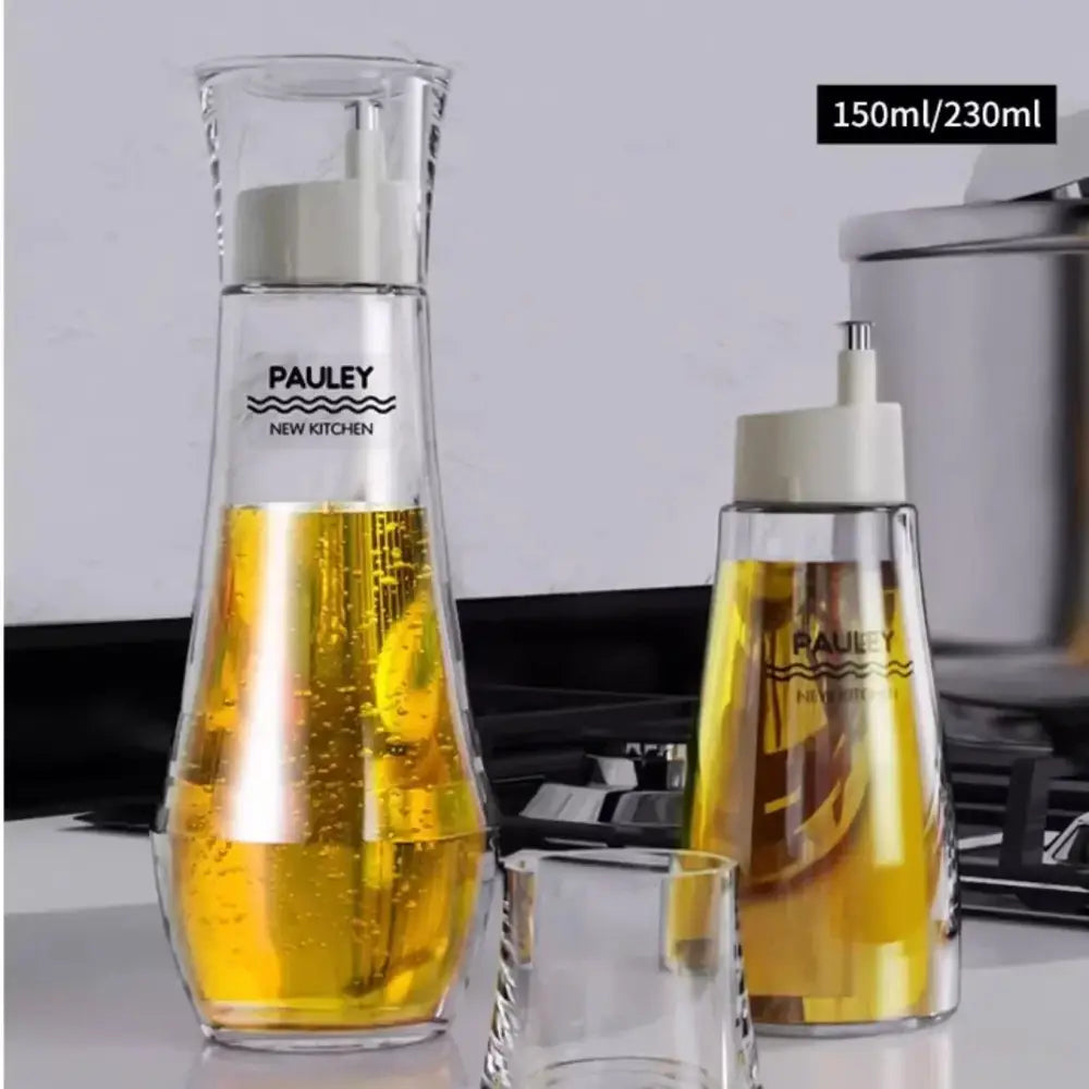Modern glass seasoning bottle set with pump – kitchen oil dispenser