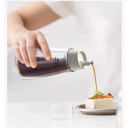 Modern glass seasoning bottle set with pump – kitchen oil dispenser