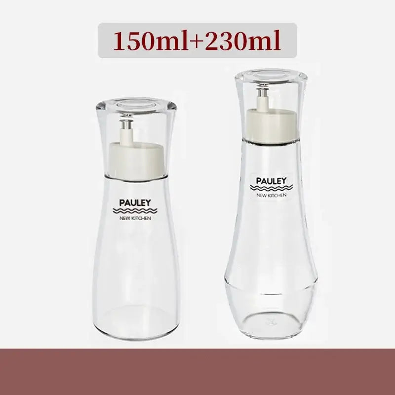 Modern glass seasoning bottle set with pump – kitchen oil dispenser