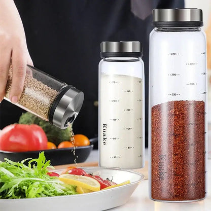Modern glass seasoning spice shaker salt pepper bottle kitchen storage