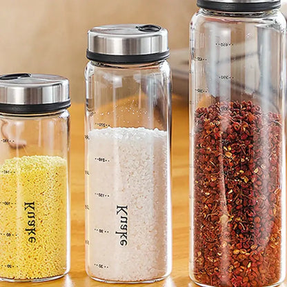 Modern glass seasoning spice shaker salt pepper bottle kitchen storage