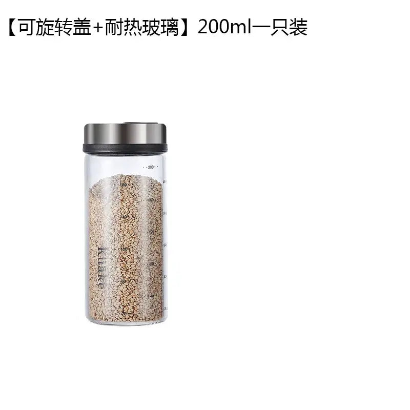 Modern glass seasoning spice shaker salt pepper bottle kitchen storage
