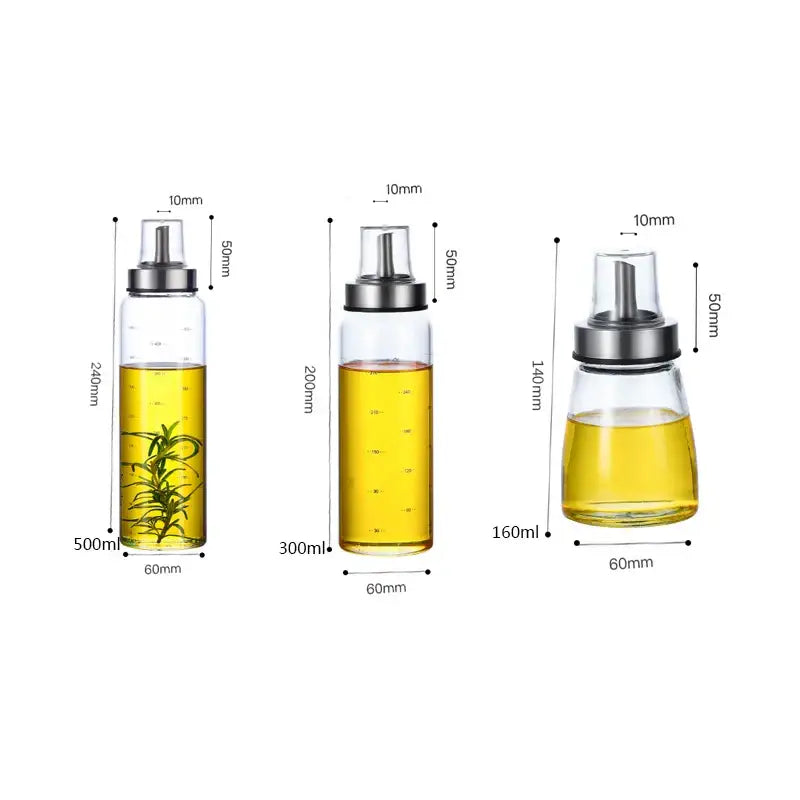 Modern glass seasoning storage bottle set for kitchen organization