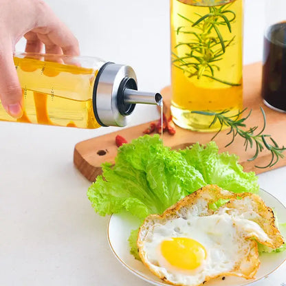 Modern glass seasoning storage bottle set for kitchen organization