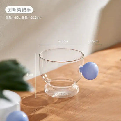 Modern glass spherical handle coffee mug kitchen lemon decor cup