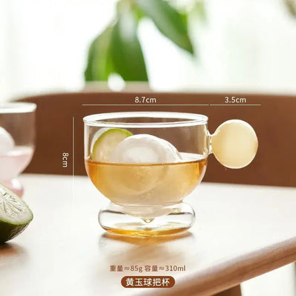 Modern glass spherical handle coffee mug kitchen lemon decor cup