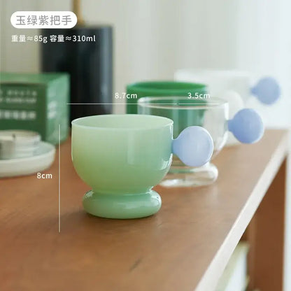 Modern glass spherical handle coffee mug kitchen lemon decor cup