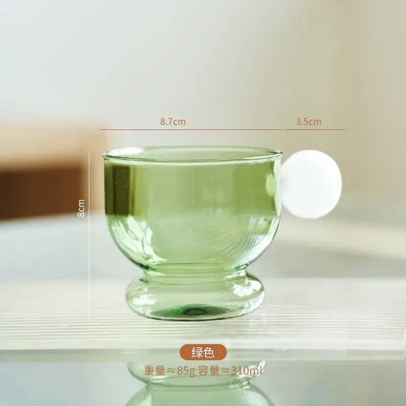 Modern glass spherical handle coffee mug kitchen lemon decor cup