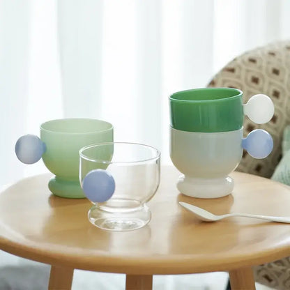 Modern glass spherical handle coffee mug kitchen lemon decor cup