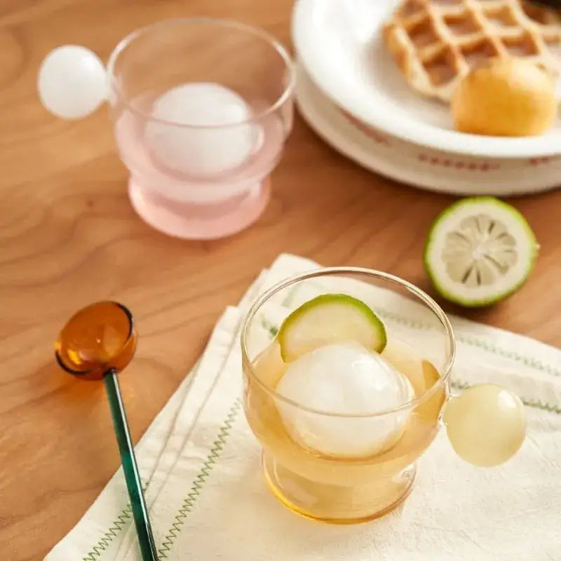 Modern glass spherical handle coffee mug kitchen lemon decor cup