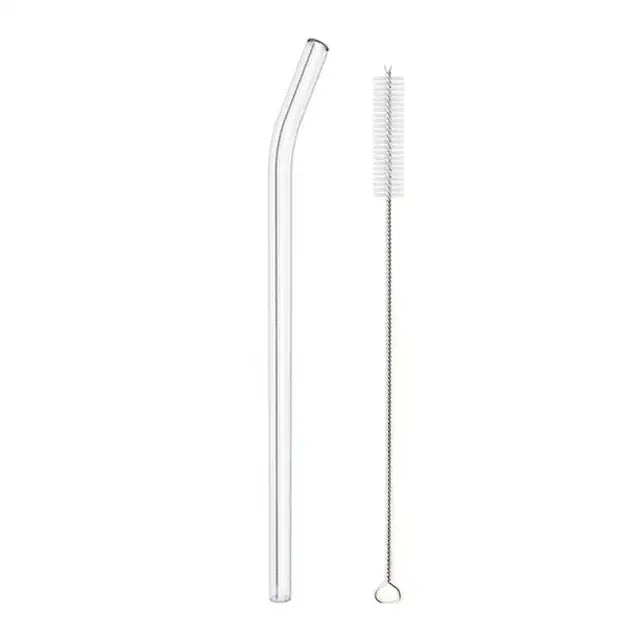 Modern glass straw set with oil dispenser – kitchen & bar accessory
