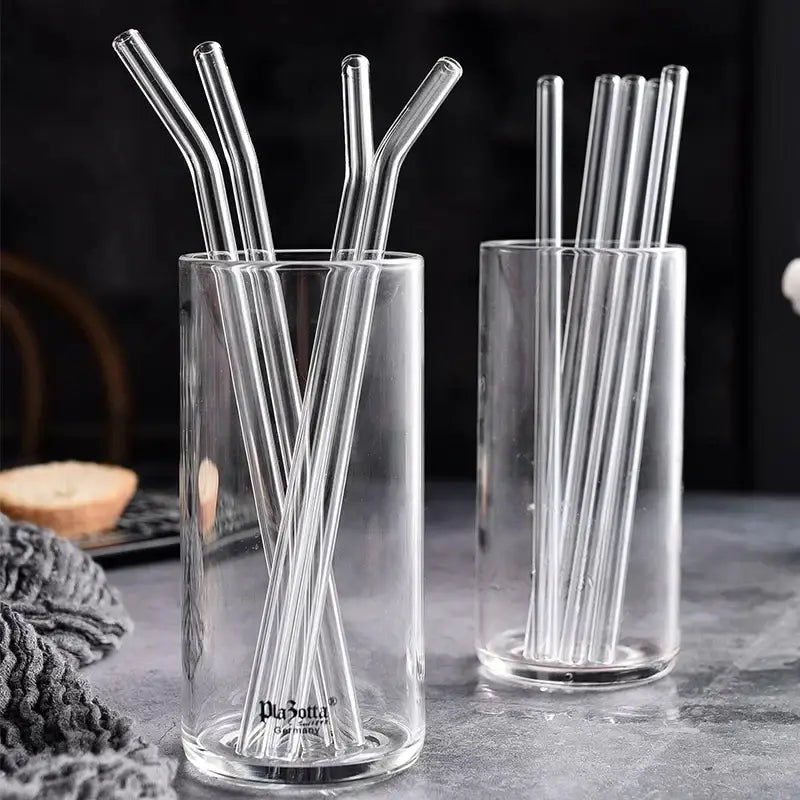 Modern glass straw set with oil dispenser – kitchen & bar accessory