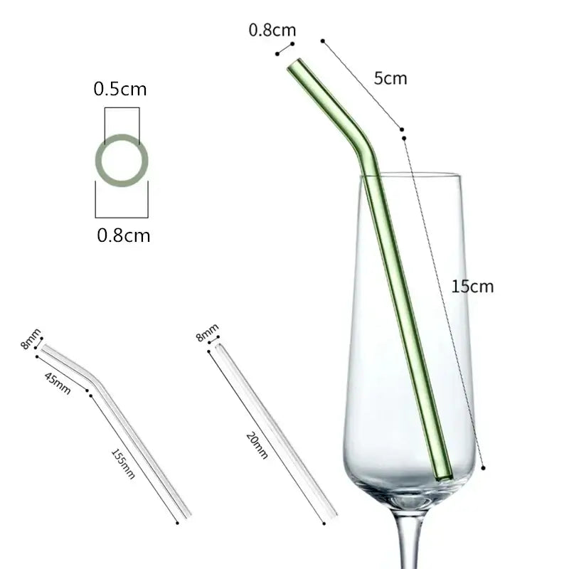 Modern glass straw set with oil dispenser – kitchen & bar accessory