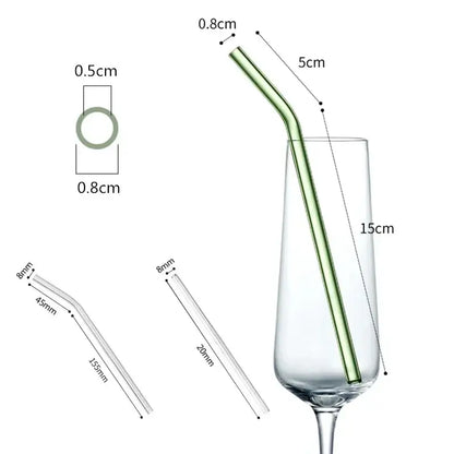 Modern glass straw set with oil dispenser – kitchen & bar accessory