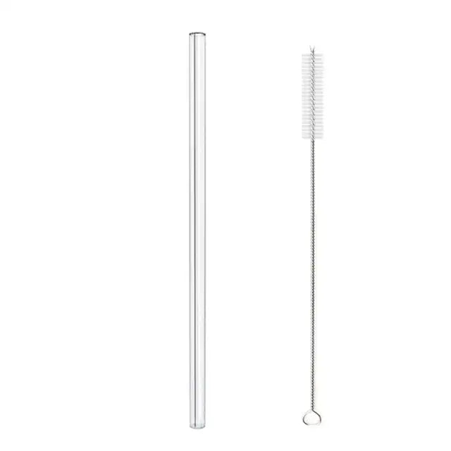 Modern glass straw set with oil dispenser – kitchen & bar accessory