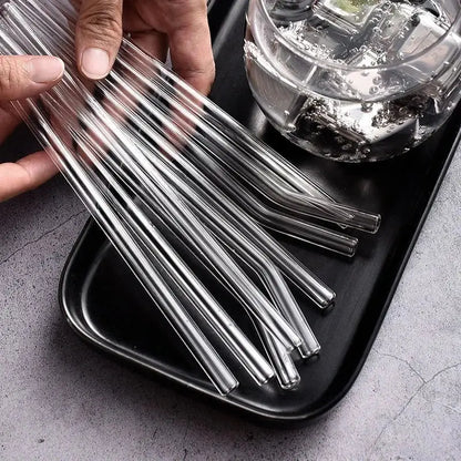 Modern glass straw set with oil dispenser – kitchen & bar accessory