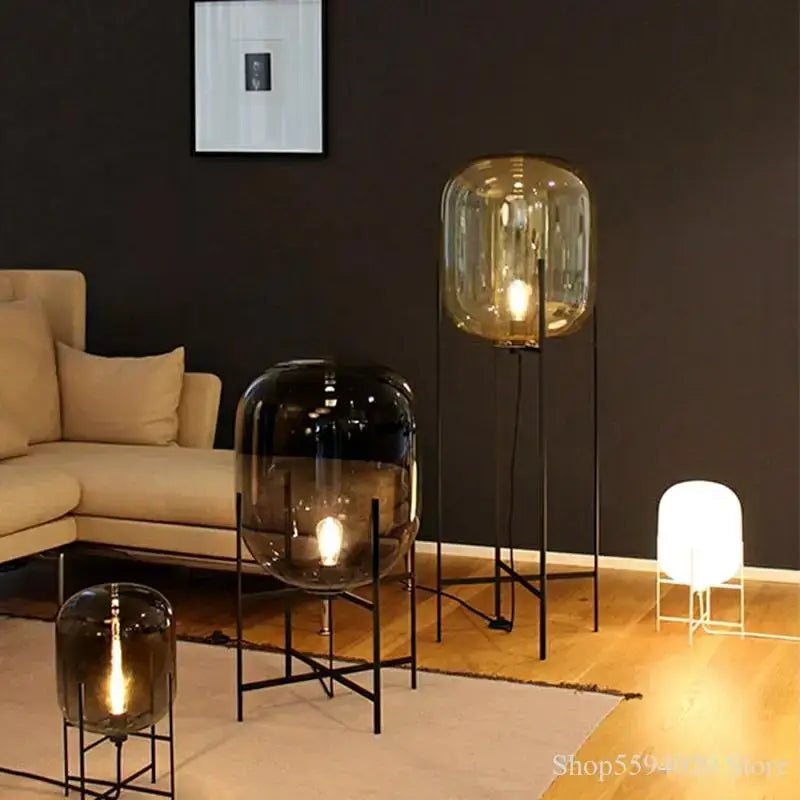 Modern glass table lamp set of 3 – living room globe lights