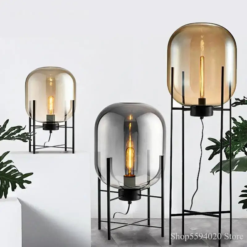 Modern glass table lamp set of 3 – living room globe lights