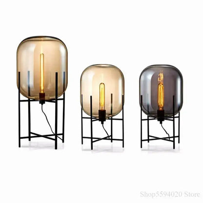 Modern glass table lamp set of 3 – living room globe lights
