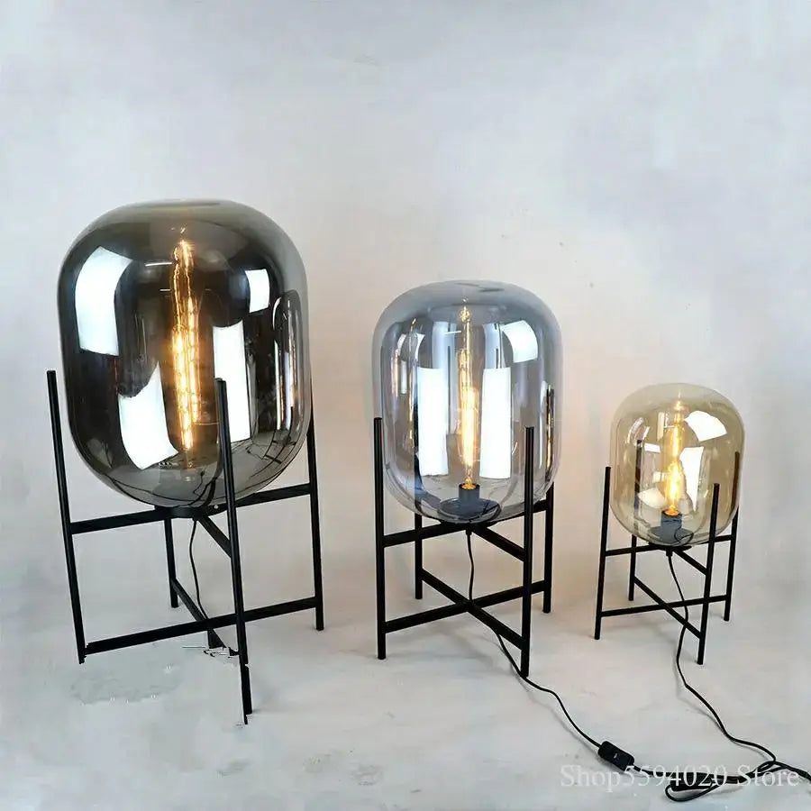 Modern glass table lamp set of 3 – living room globe lights