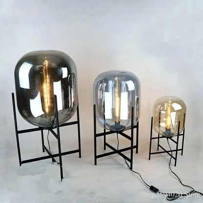 Modern glass table lamp set of 3 – living room globe lights