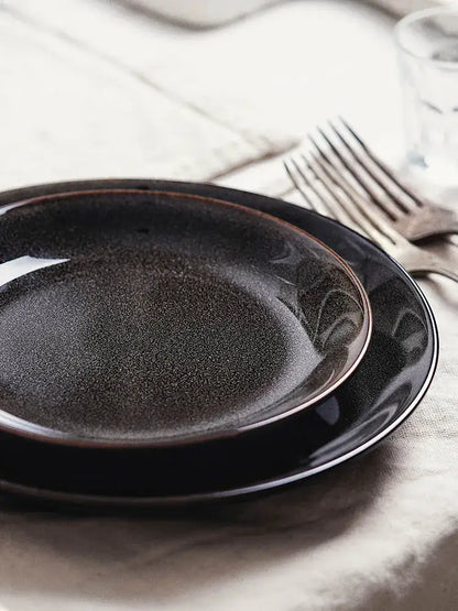 Modern glazed ceramic round plate dining room dish