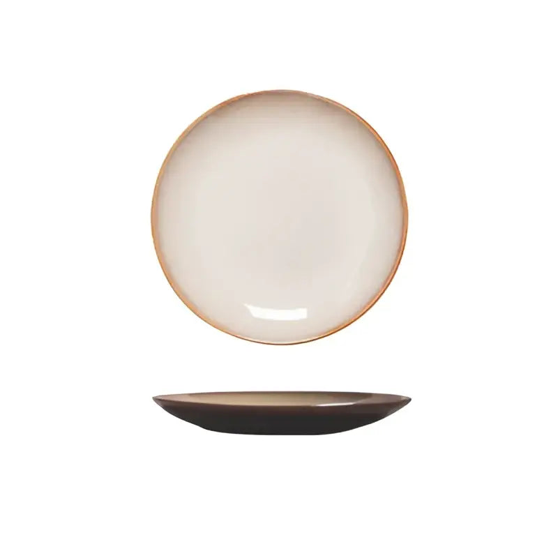 Modern glazed ceramic round plate dining room dish