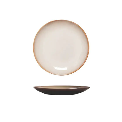 Modern glazed ceramic round plate dining room dish